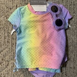 Berkley Jensen Kids Rainbow Swim Set with Sunglasses